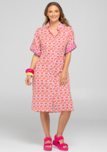 Boom Shankar: Maui Shirt Dress - Naples Pomodorro