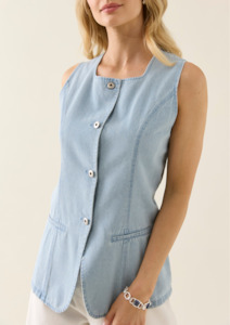 Denim Jeans: Sofie Denim Vest - Sky