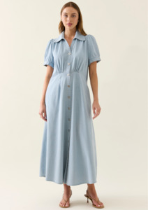 Denim Jeans: Sofie Denim Maxi Dress - Sky