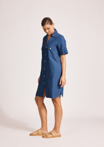 Melenia Denim Shirt Dress - Indigo