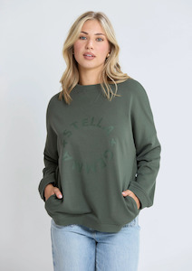 Autumn Winter 2025: Newport Pocket Crew Sweater - Winter Moss