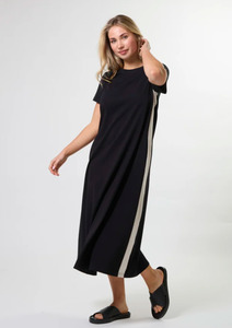 Leah Dress - Black Stripe