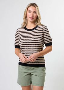 Charly Knit - Sand & Black Stripe