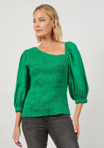 Autumn Winter 2024: CLEARANCE Panorama Shirred Top - Meadow