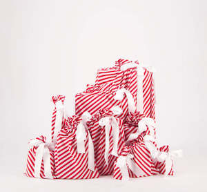 Gift Bags: Reusable Gift Bag Set - Candy Cane