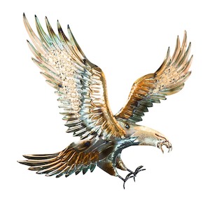 Golden Eagle Metal Art Wall Hanging - medium