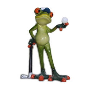 Funky Frog Golfer - Polyresin
