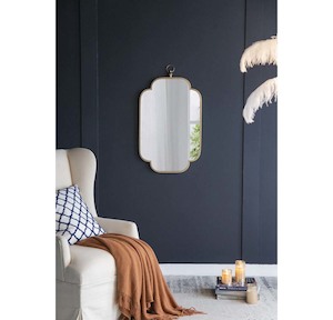 Wall Decor Mirrors: Charlotte Wall Hanging Metal Mirror - Gold