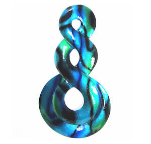 Koru Triple Twist Metal Wall Hanging Art - Blue - small