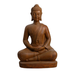 Rusty Sitting Buddha Sculpture large - Terracotta