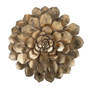 Wall Decor Wall Plaques: Chloe Floral Wall Hanging Plaque - gold