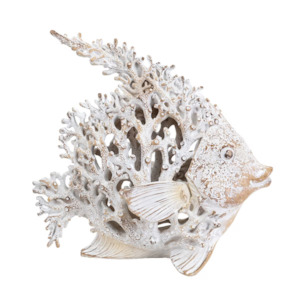 Coral Look Angelfish Figurine - white