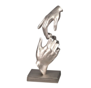 Home Decor Ornaments 1: Hands Sculpture on Silver MDF Base - Silver