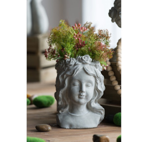 Bust Wall Planter - white-wash