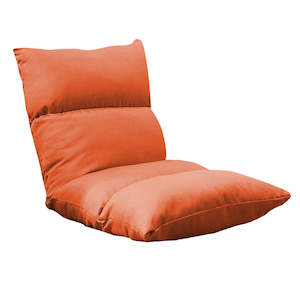 Fathers Day Guide: Adjustable Lounge Floor Recliner/ Lazy Sofa Bed/ Folding Game Chair - Orange