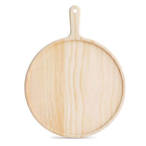 Fathers Day Guide: Round Premium Pine Wooden Food Serving Tray Charcuterie Board - 12 inch