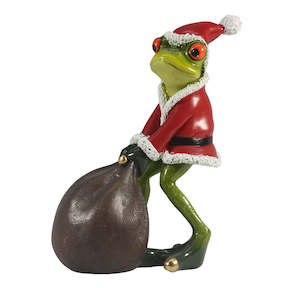 Funky Frog At Christmas- Santa Frog With Gift Sack