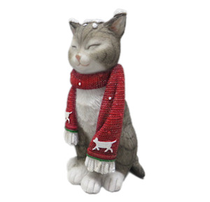 Christmas Gifts Under 40: Christmas Cat with Scarf Ornament