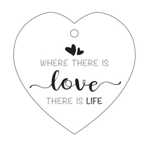 Gifts Under 30: Love-Life Heart Ceramic Wall Hanging - White/Black