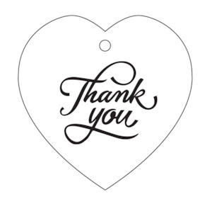 Thank You Heart Ceramic Wall Hanging - White/Black