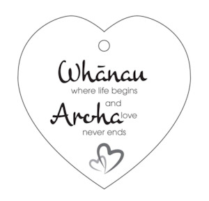 Gifts Under 30: Whanau Heart Ceramic Wall Hanging - White/Black