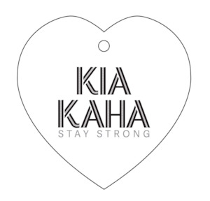 Gifts Under 30: Kia Kaha Heart Ceramic Wall Hanging - White/Black