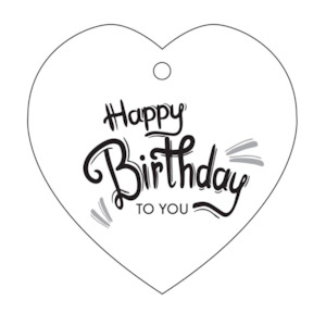Birthday Heart Ceramic Wall Hanging - White/Black