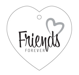 Gifts Under 30: Friends Heart Ceramic Wall Hanging - White/Black