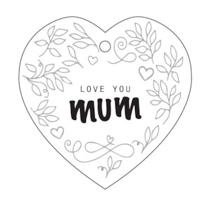 Gifts Under 30: Mum Heart Ceramic Wall Hanging - White/Black