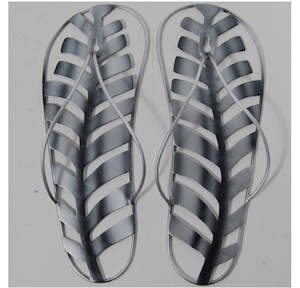 Jandal With Silver Fern Metal Wall Hanging Art