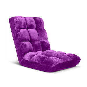 Floor Sofa Stools: Reclining & Folding Floor Lounge Sofa/ Futon/ Couch/ Cushioned Chair - Purple