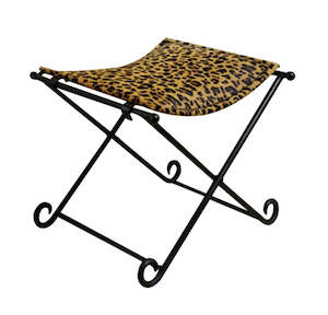 Floor Sofa Stools: Leopard Leather Stool