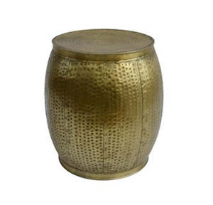 Floor Sofa Stools: Industrial Brass Stool - Large - Antique gold