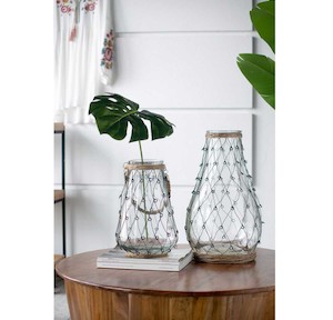 Christmas Sale: Glass And Wire Teardrop Vase - large