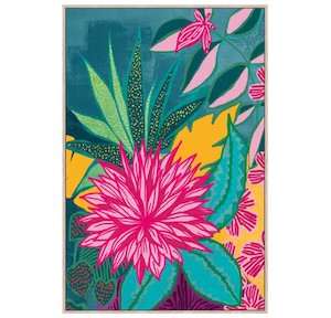 Vivid Bloom Framed Canvas Art - multi colour