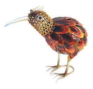 Home Decor Animal Decor Statues: Ringed Kiwi Bird Metal Free Standing