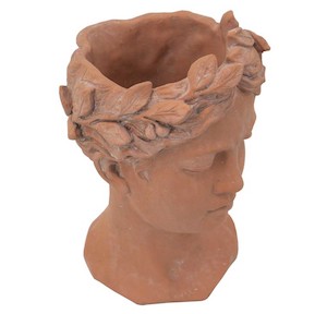 Home Decor Planters: Visage Head Planter II - Terracotta