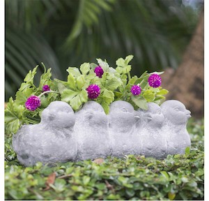 Grey Birds Planter - Resin