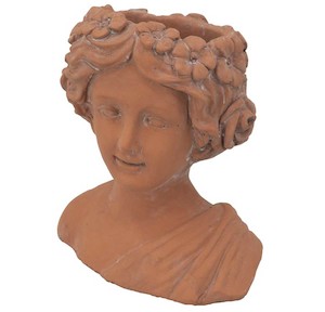 Home Decor Planters: Visage Head / Face Planter IV - Terracotta