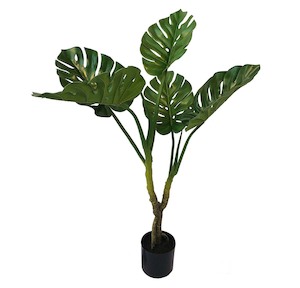 Artificial Monstera Plant In Black Pot - 1.1mtr tall