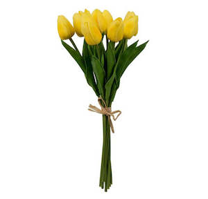 Gifts For Her: Artificial 9-Stem Yellow Tulips Bunch