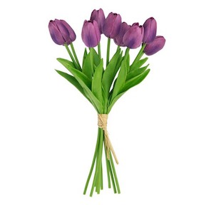 Gifts For Her: Artificial 9-Stem Purple Tulips Bunch