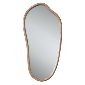 Wooden Squiggle Wall Hanging Mirror II - natural