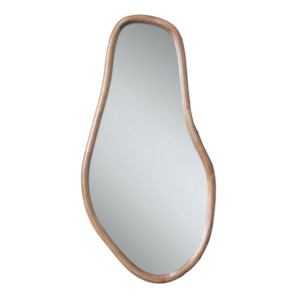 Wooden Squiggle Wall Hanging Mirror - natural