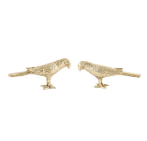 Gold Parrots - set of 2 - metal