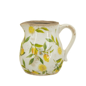 Lemon & Leaves Ceramic Jug - small