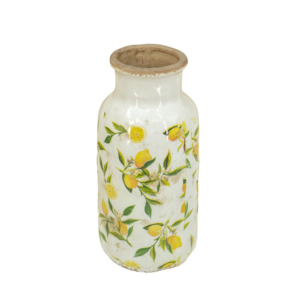 Christmas Gift Guide: Lemon & Leaves Ceramic Vase - small