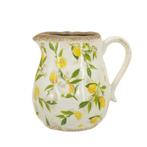 Lemon & Leaves Ceramic Jug - large