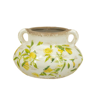 Lemon & Leaves Ceramic Planter