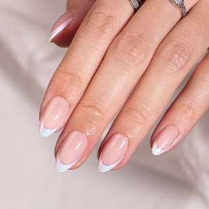 Press On Nails: Press On Nails - Chrome French Almond